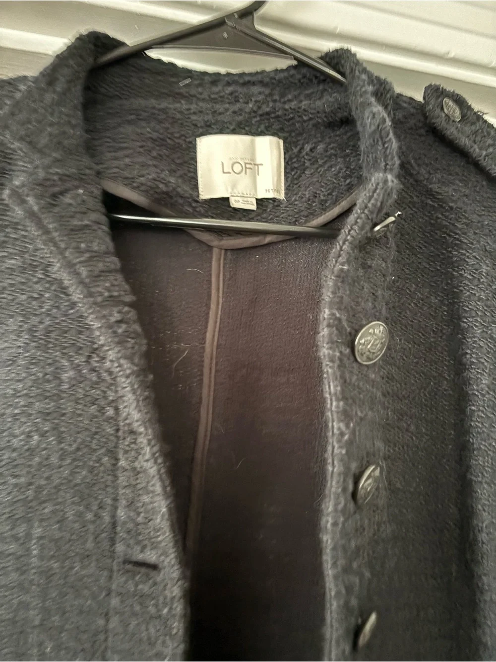 LOFT Black Textured Coat
